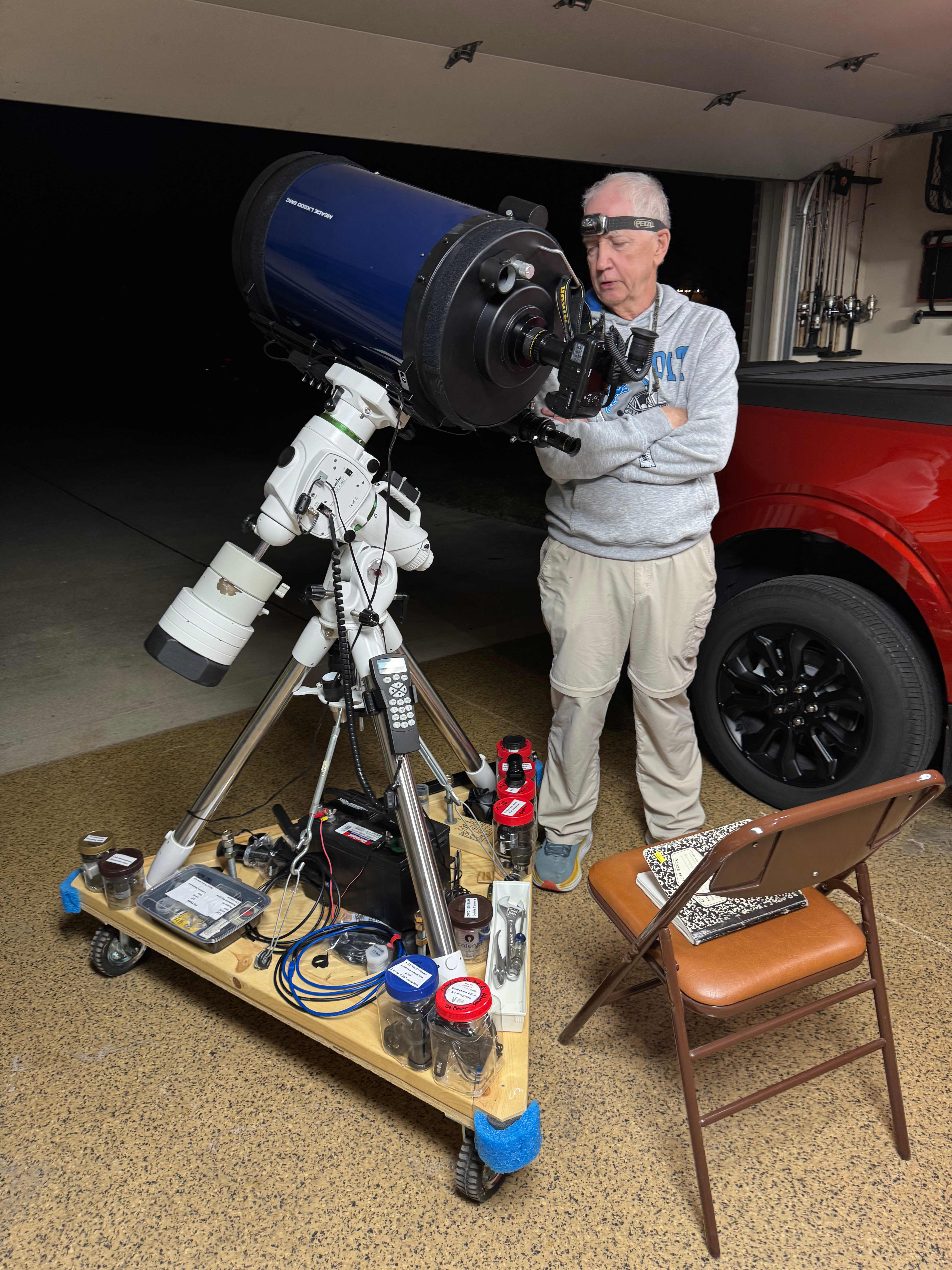 photo of telescope night setup